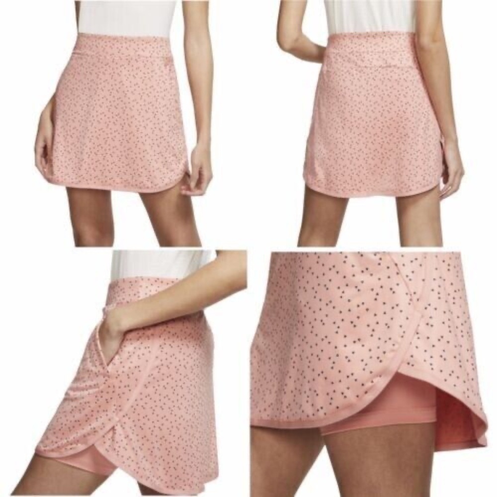 Nike Women's Golf/Tennis/Pickleball Skort Coral Pink and Black Triangle Printed